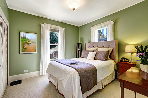 Bedroom in Tampa Florida Painted Green by Local House Painters