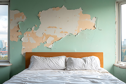 Bedroom with Chipped Paint in Carrollwood FL In Need of Services of Professional House Painters