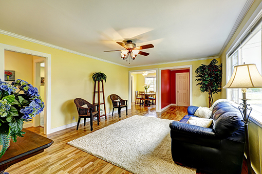 Living Room Painted Yellow by South Tampa Residential and Commercial Painters