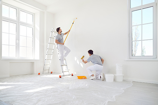 Two House Painters Painting Interior of a Residential Property in Tampa FL