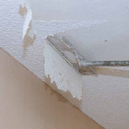 House Painter Removing Popcorn Ceiling of a Tampa Property